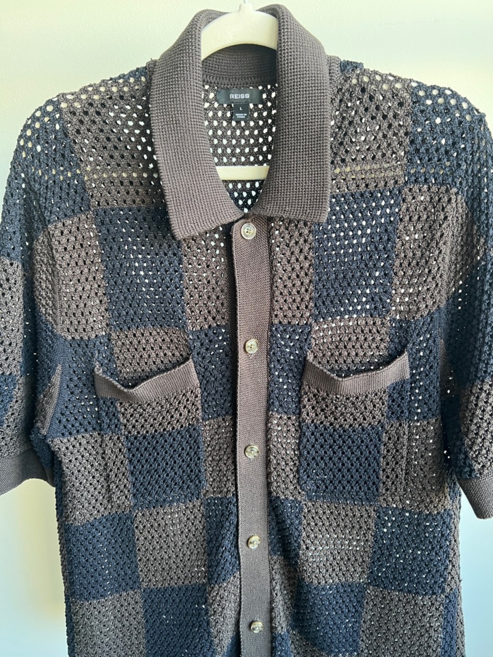Reiss Crochet Button Polo - Picture 4 of 11